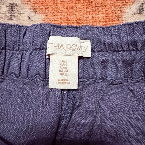 Cynthia Rowley NWT Blue Linen Blend Shorts size 4 - Picture 3 of 5